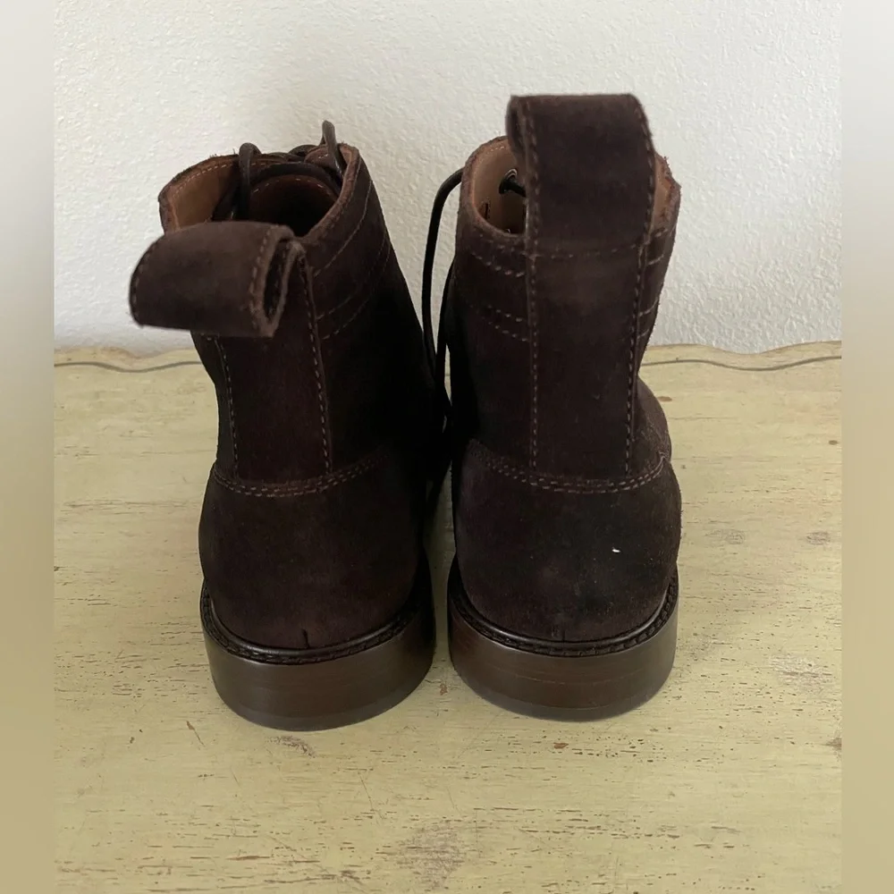 J. CREW Suede Lace Up Boots‎ in Brown Size 8.5 $248 NWOB CL558